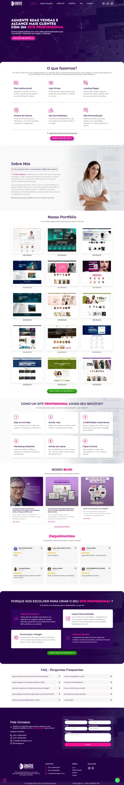 Criamos sites para agencias de propaganda e marketing