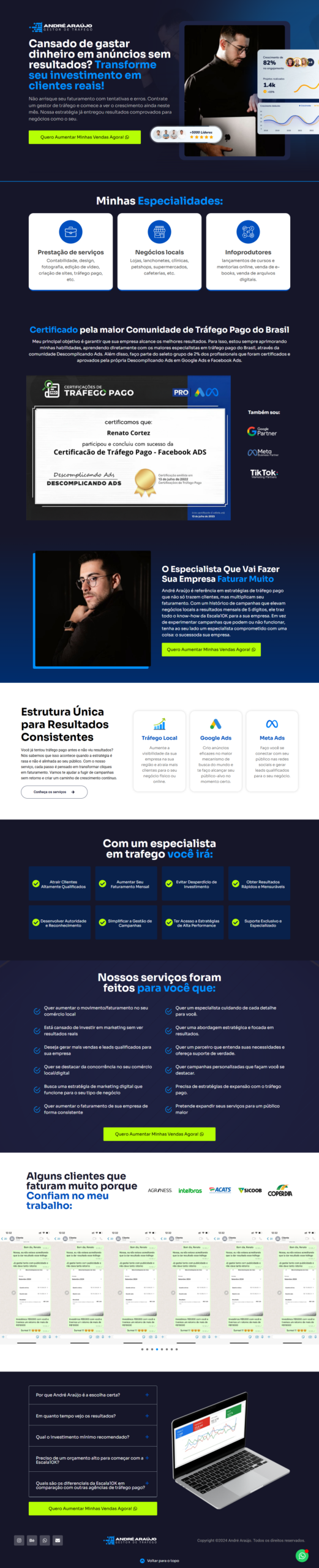 criamos sites para gestores de trafego em campinas